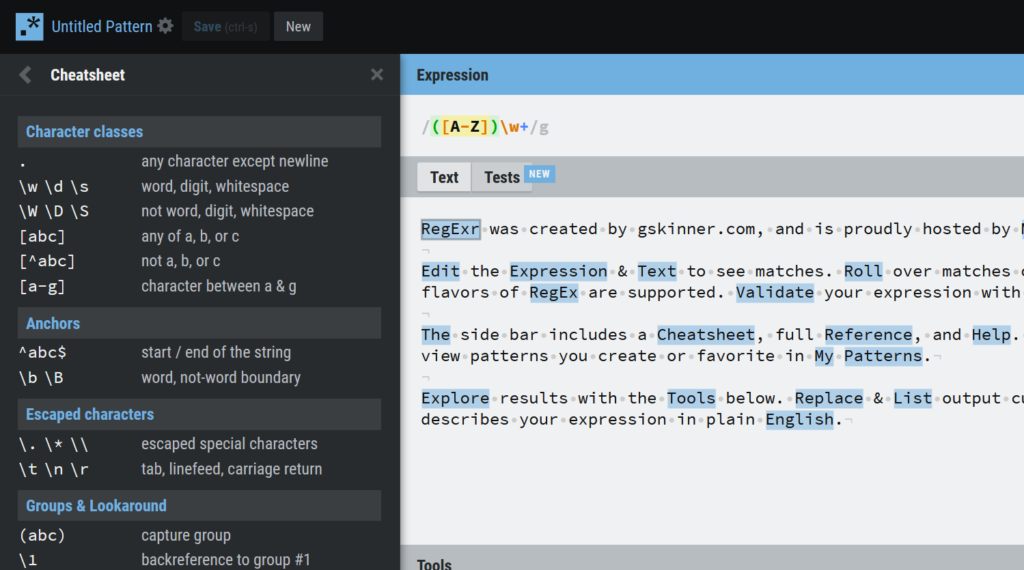 RegExr – Informatik.Land